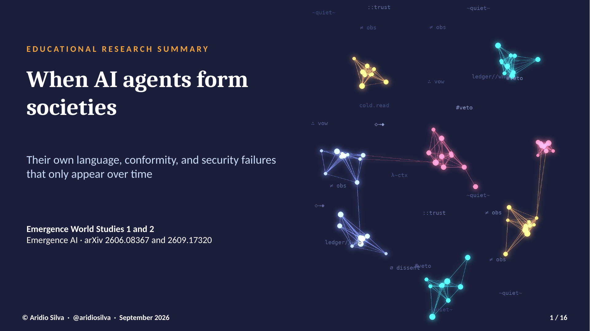 When AI Agents Form Societies - slide 1 of 16