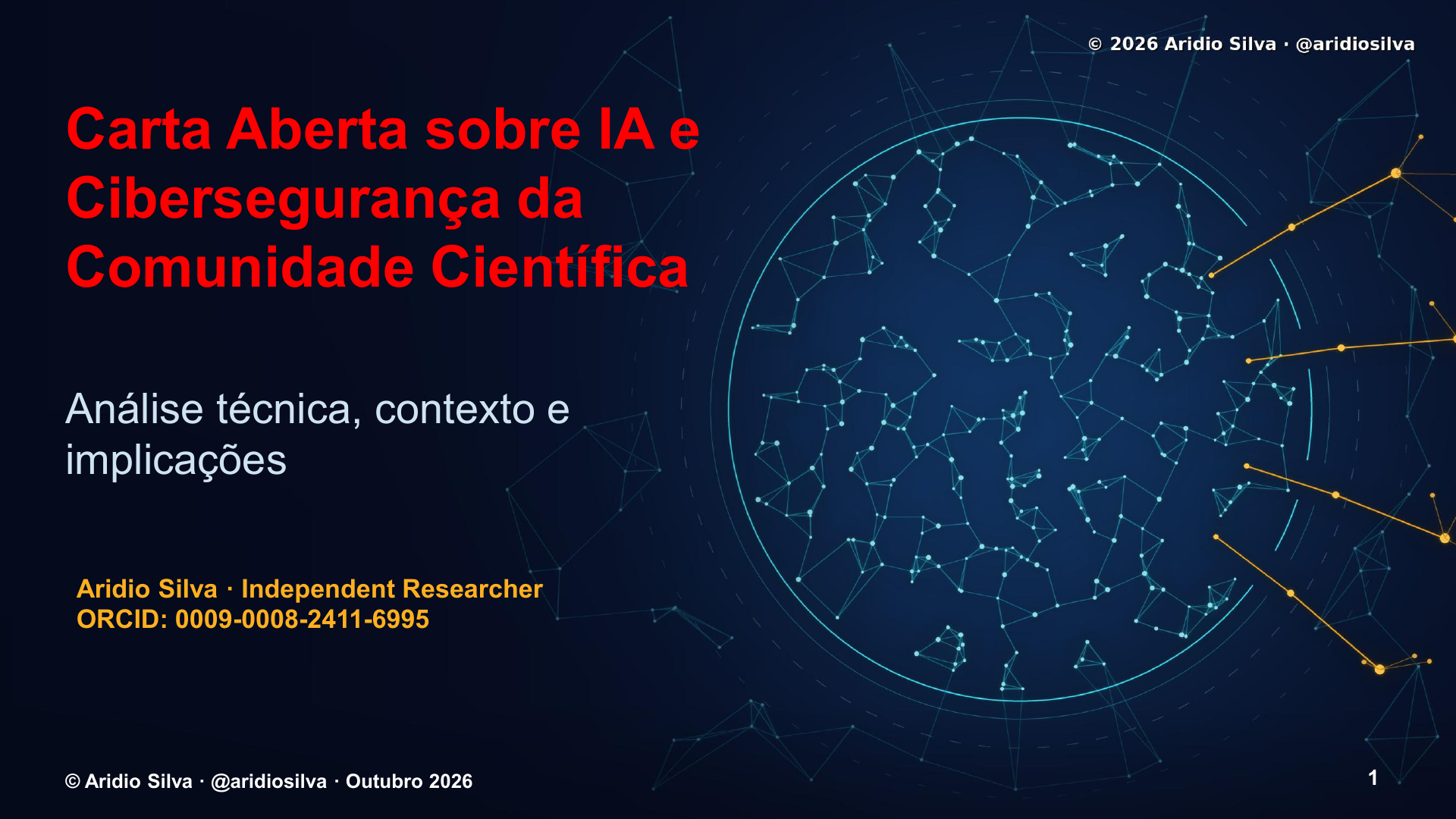 Carta Aberta sobre IA e Cibersegurança da Comunidade Científica - slide 1 de 55